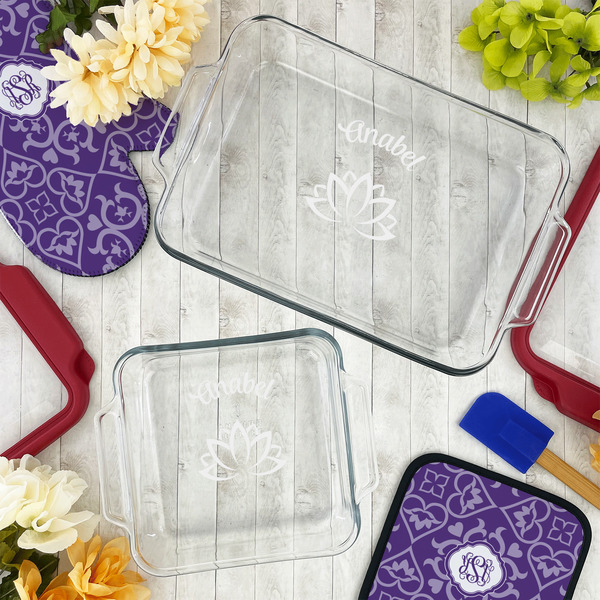 Lotus Flower Glass Baking Dish Set - LIFESTYLE