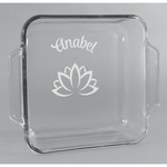 Lotus Flower Glass Cake Dish - 8in x 8in (Personalized)