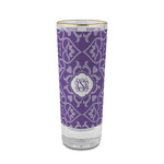 Lotus Flower 2 oz Shot Glass -  Glass with Gold Rim - Single (Personalized)