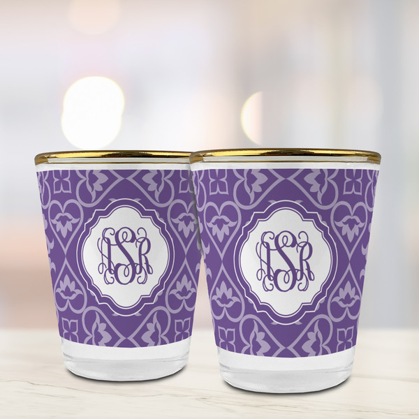 Lotus Flower Glass Shot Glass - with gold rim - LIFESTYLE