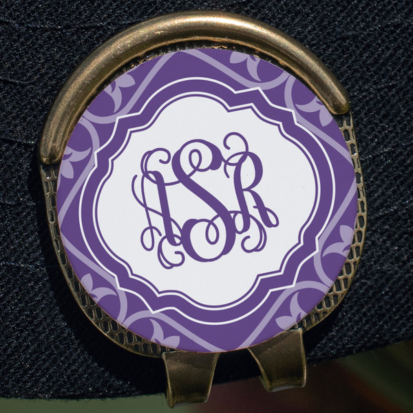 Lotus Flower Golf Ball Marker Hat Clip - Gold - Close Up