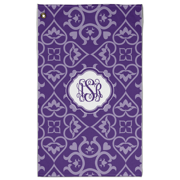 Custom Lotus Flower Golf Towel - Poly-Cotton Blend - Large w/ Monograms