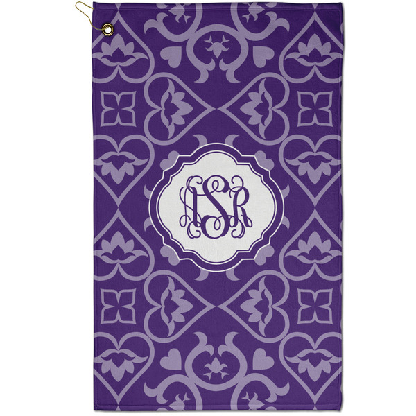 Custom Lotus Flower Golf Towel - Poly-Cotton Blend - Small w/ Monograms