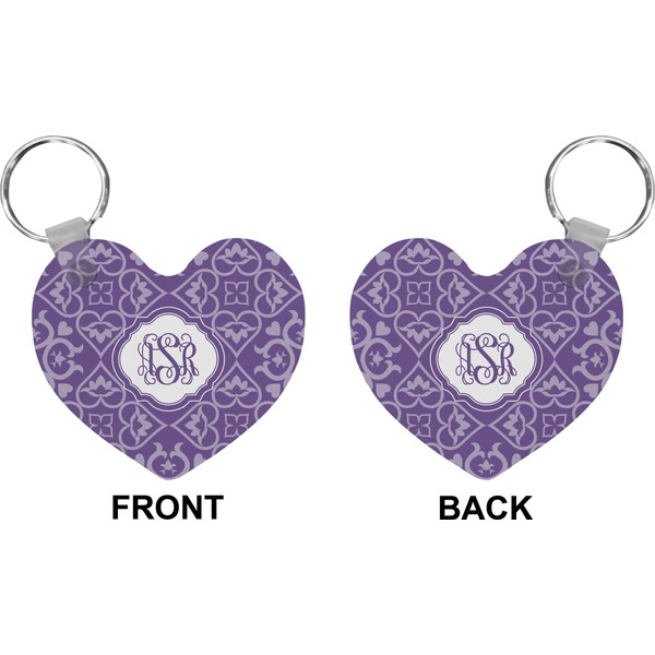 Lotus Flower Heart Keychain (Front + Back)