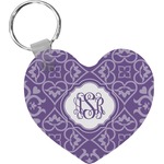 Lotus Flower Heart Plastic Keychain w/ Monogram