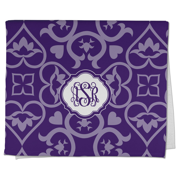 Custom Lotus Flower Kitchen Towel - Poly Cotton w/ Monograms
