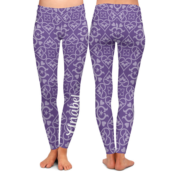Lotus Flower Ladies Leggings - Front and Back