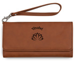 Lotus Flower Ladies Leatherette Wallet - Laser Engraved - Rawhide (Personalized)