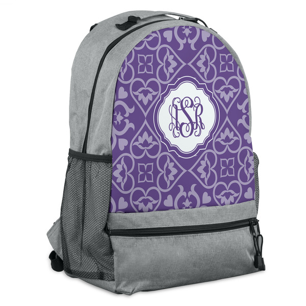 Custom Lotus Flower Backpack - Grey (Personalized)