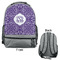 Lotus Flower Large Backpack - Gray - Front & Back View
