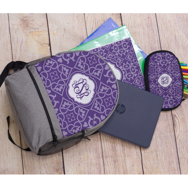 Lotus Flower Large Backpack - Gray - With Stuff