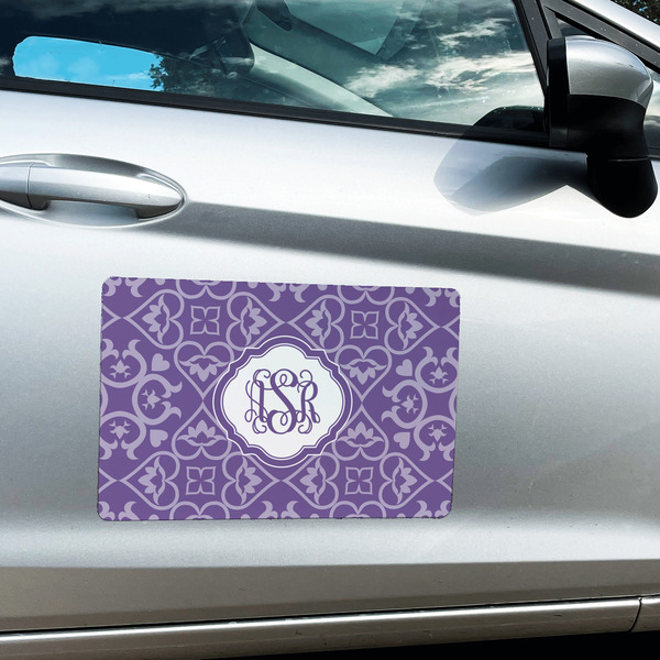 Lotus Flower Large Rectangle Car Magnets- In Context