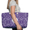 Lotus Flower Large Rope Tote Bag - In Context View