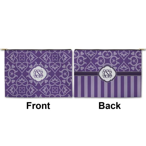 Lotus Flower Large Zipper Pouch Approval (Front and Back)