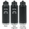 Lotus Flower Laser Engraved Water Bottles - 2 Styles - Front & Back View