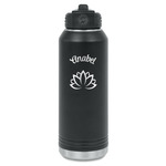 Lotus Flower Water Bottle - Laser Engraved - Front (Personalized)