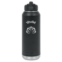 Lotus Flower Water Bottle - Laser Engraved - Front (Personalized)