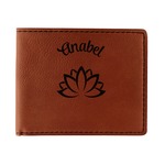Lotus Flower Leatherette Bifold Wallet - Double Sided (Personalized)