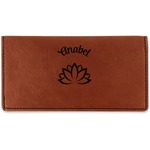 Lotus Flower Leatherette Checkbook Holder - Double Sided (Personalized)