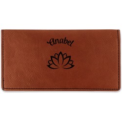 Lotus Flower Leatherette Checkbook Holder (Personalized)