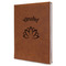 Lotus Flower Leather Sketchbook - Large - Single Sided - Angled View