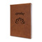 Lotus Flower Leather Sketchbook - Small - Double Sided - Angled View