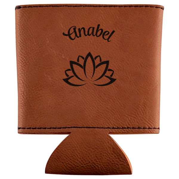 Custom Lotus Flower Leatherette Can Sleeve (Personalized)