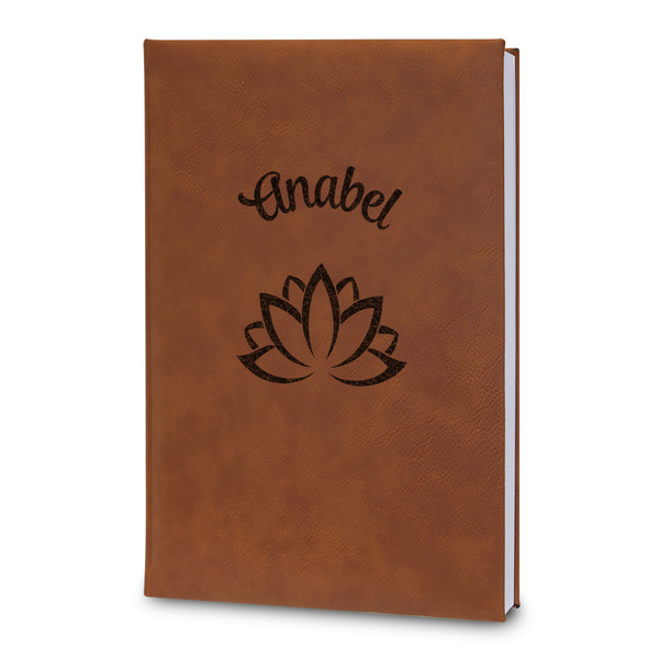 Custom Lotus Flower Leatherette Journal - Large - Double Sided (Personalized)