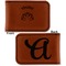 Lotus Flower Leatherette Magnetic Money Clip - Front and Back