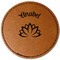 Lotus Flower Faux Leather Iron On Patch - Round (Personalized)