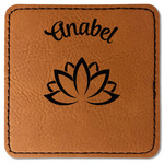 Lotus Flower Faux Leather Iron On Patch - Square (Personalized)