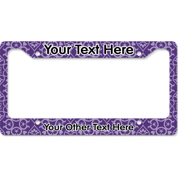 Custom Lotus Flower License Plate Frame - Style B (Personalized)