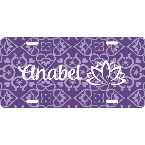Custom Lotus Flower Front License Plate (Personalized)