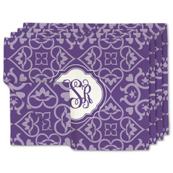 Lotus Flower Double-Sided Linen Placemat - Set of 4 w/ Monogram