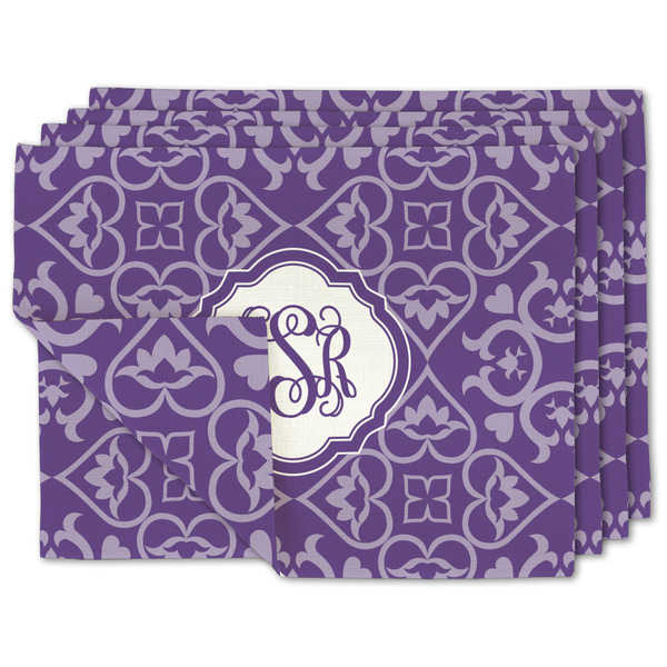 Custom Lotus Flower Linen Placemat w/ Monogram