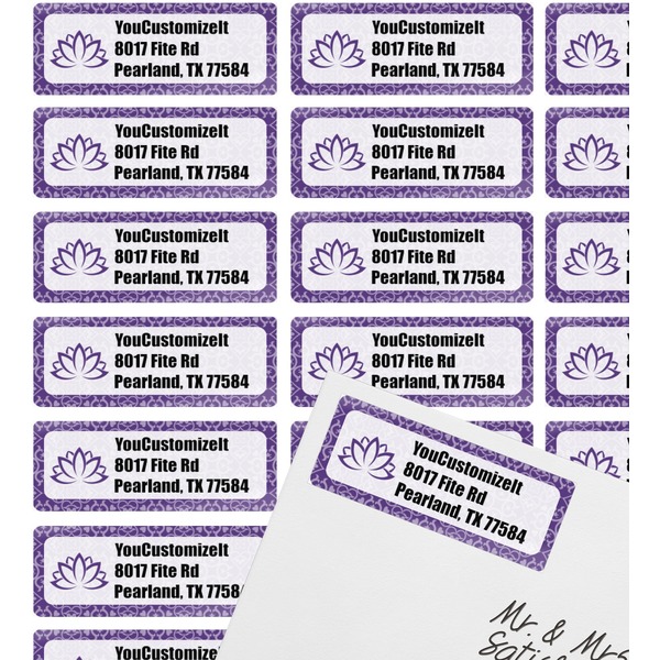 Lotus Flower Mailing Label on Envelope - Multiple Labels