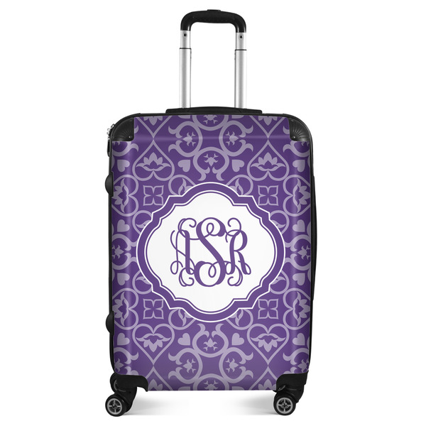 Custom Lotus Flower Suitcase - 24" Medium - Checked (Personalized)
