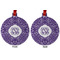 Lotus Flower Metal Ball Ornament - Front and Back