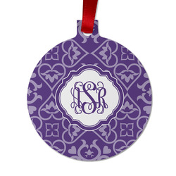Lotus Flower Metal Ball Ornament - Double Sided w/ Monogram