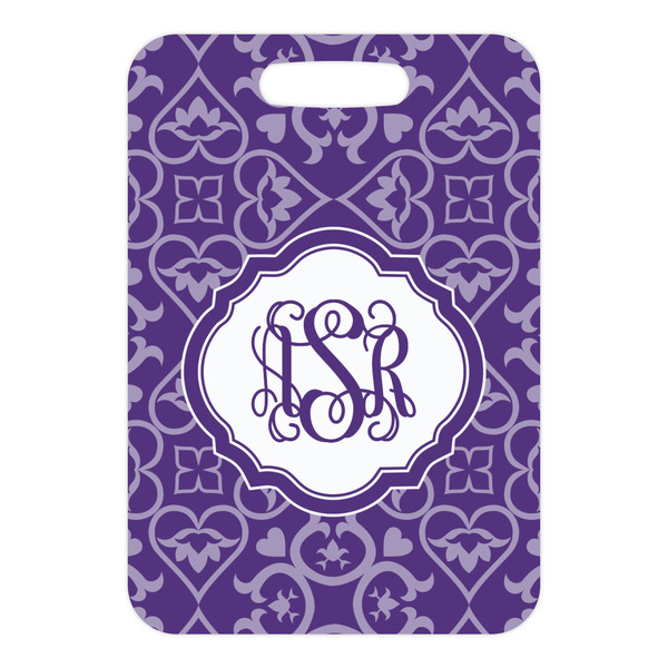 Lotus Flower Metal Luggage Tag - Front Without Strap