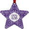 Lotus Flower Metal Star Ornament - Double Sided w/ Monogram