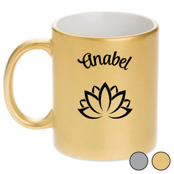 Lotus Flower Metallic Mug (Personalized)