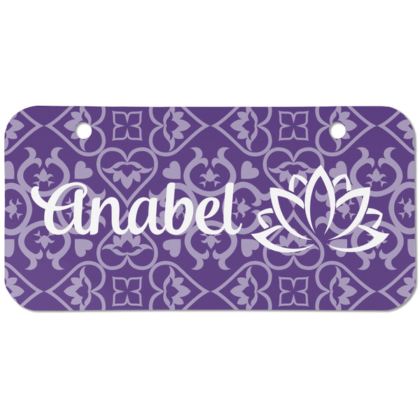 Lotus Flower Mini Bicycle License Plate - Two Holes