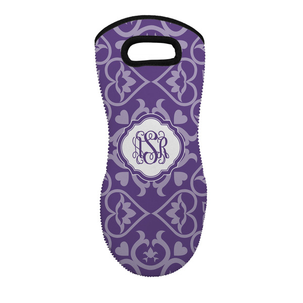 Custom Lotus Flower Neoprene Oven Mitt - Single w/ Monogram
