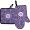 Lotus Flower Right Oven Mitt & Pot Holder Set w/ Monogram