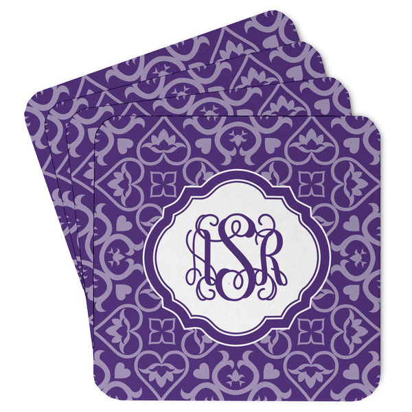 Custom Lotus Flower Paper Coasters w/ Monograms