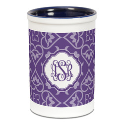 Lotus Flower Ceramic Pencil Holders - Blue