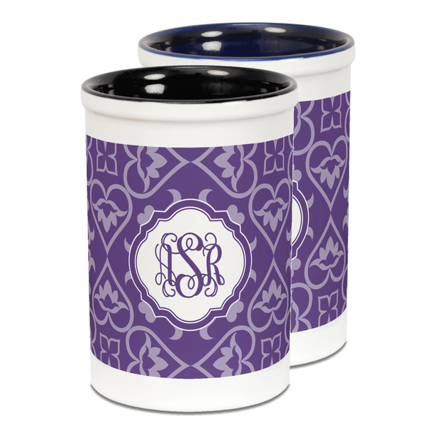 Custom Lotus Flower Ceramic Pencil Holder - Large