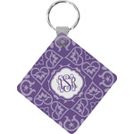Lotus Flower Diamond Plastic Keychain w/ Monogram