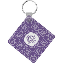 Lotus Flower Diamond Plastic Keychain w/ Monogram
